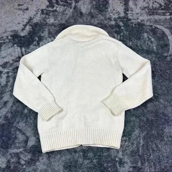 Vtg 70s 80s Chunky Knit Sweater Lion Crafters Full Zip Cricket Style S Collared - Picture 12 of 16